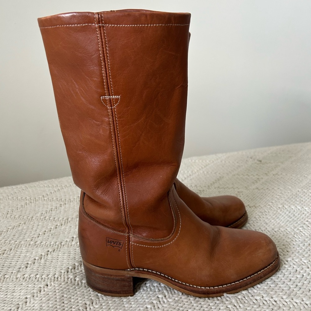 Vintage Levi’s Men’s Soft Leather Campus Boots Chunky 70s USA Made